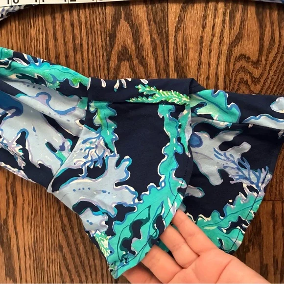 Lilly Pulitzer Raina Dress Deep Indigo Blue Swish and Sway Corals Medium - Picture 6 of 7